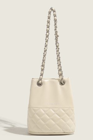 Chic Quilted Chain Bucket Bag - 2025 Fashion Crossbody Shoulder Bag for Women, High-End Niche Style