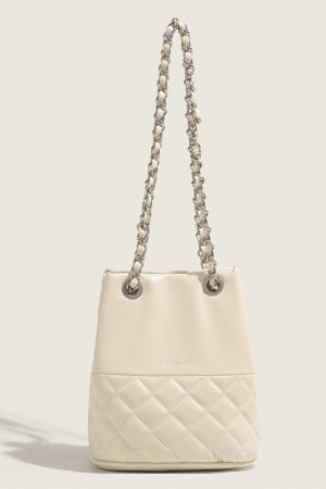 Chic Quilted Chain Bucket Bag - 2025 Fashion Crossbody Shoulder Bag for Women, High-End Niche Style