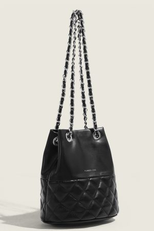 Chic Quilted Chain Bucket Bag - 2025 Fashion Crossbody Shoulder Bag for Women, High-End Niche Style