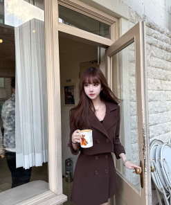 Chic Two-Piece Set with Skirt and Jacket, Chanel-Style, Casual Artistic Women's Wear, 2025 Collection, Trendy Fashion Ensemble