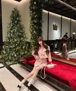 Chic Two-Piece Set with Skirt and Jacket, Chanel-Style, Casual Artistic Women's Wear, 2025 Collection, Trendy Fashion Ensemble