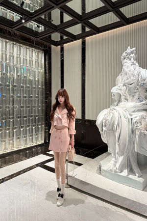 Chic Two-Piece Set with Skirt and Jacket, Chanel-Style, Casual Artistic Women's Wear, 2025 Collection, Trendy Fashion Ensemble