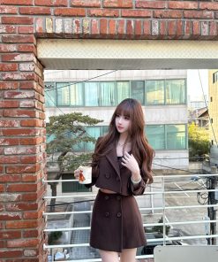 Chic Two-Piece Set with Skirt and Jacket, Chanel-Style, Casual Artistic Women's Wear, 2025 Collection, Trendy Fashion Ensemble