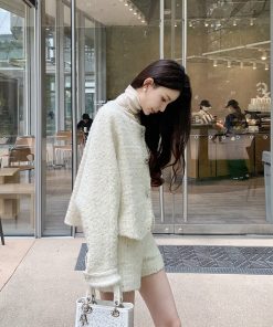 Chic Two-Piece Short Coat and Shorts Set for Women - Fashionable Designer Style for Early Spring 2025, Perfect for Y2K and Casual Looks