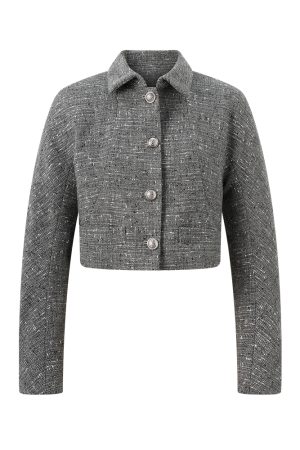 Chic Wool Tweed Lapel Short Chanel-Style Coat Cardigan for Women - Perfect for Autumn and Winter Fashion