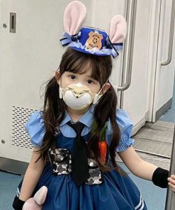 Children's Rabbit Officer Costume - Judy Zootopia Cosplay Dress for Girls, Cute Lolita Style, Korean Fashion