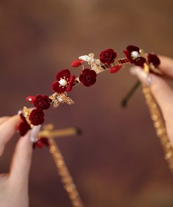 Chinese Classical Long Tassel Wedding Headdress Red Hairband Ancient Style Hanfu Fairy Hair Accessory