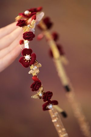 Chinese Classical Long Tassel Wedding Headdress Red Hairband Ancient Style Hanfu Fairy Hair Accessory
