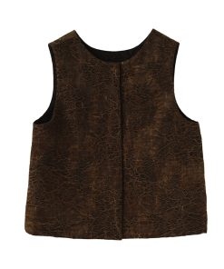 Chinese National Style Oversized Wool Vest with Jacquard Design - Warm Sleeveless Coat for Winter - Elegant Round Neck Fashion