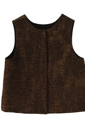 Chinese National Style Oversized Wool Vest with Jacquard Design - Warm Sleeveless Coat for Winter - Elegant Round Neck Fashion