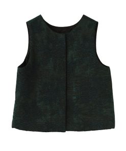 Chinese National Style Oversized Wool Vest with Jacquard Design - Warm Sleeveless Coat for Winter - Elegant Round Neck Fashion