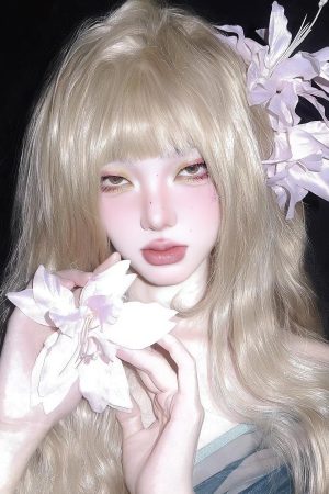 Chinese Style Ancient Fashion Hairpin with Faux Flowers for Side Bangs - Cool Serene Atmosphere Lily Hair Accessory
