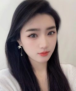 Chinese-Style Asymmetrical Crane Earrings for Women, Elegant Long Tassel Pearl Ear Drops, Hanfu Accessories