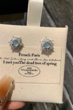 Chinese-Style Blue-Green Jade Earrings with Diamonds and Zirconia - Versatile Women's Jewelry for 2025