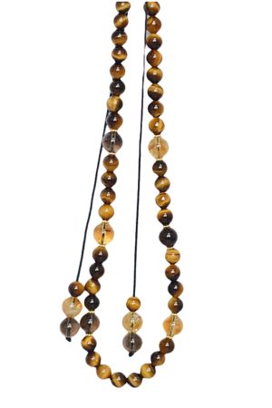 Chinese-Style Car Hanging Ornament with Yellow Tiger's Eye and Crystal Pendant for Safety - Rearview Mirror Decoration for Men and Women