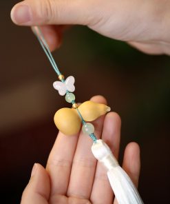 Chinese-Style Classical Gourd Tassel Pendant for Women - Ancient Hanfu Accessories, Qipao Collar Jewelry