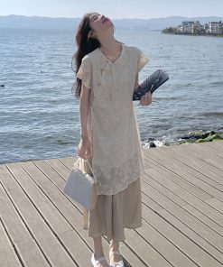 Chinese-Style Embroidered Top and Half Skirt Set for Women - Sweet Elegant Summer Two-Piece Outfit, Trendy National Wind Fashion