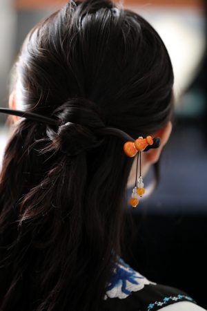 Chinese Style Gourd Tassel Wooden Hairpin for Girls - Ancient Qipao Updo Hair Accessory, Simple Daily Use, Hanfu Decoration