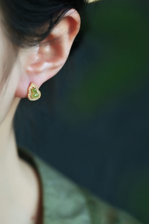 Chinese Style Hetian Jade Pure Silver Gourd Stud Earrings for Women - Natural Jade Light Luxury Accessories