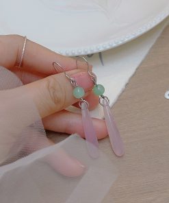 Chinese-Style Long Water Droplet Earrings for Women - 2025 Minimalist Retro Exquisite Design, Trendy Fashion Accessory