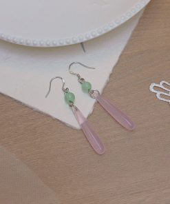 Chinese-Style Long Water Droplet Earrings for Women - 2025 Minimalist Retro Exquisite Design, Trendy Fashion Accessory