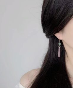 Chinese-Style Long Water Droplet Earrings for Women - 2025 Minimalist Retro Exquisite Design, Trendy Fashion Accessory