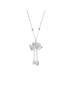 Chinese-Style Lotus Necklace for Women, 2025 Light Luxury Pendant, High-End Clavicle Chain Accessory