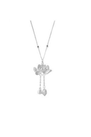 Chinese-Style Lotus Necklace for Women, 2025 Light Luxury Pendant, High-End Clavicle Chain Accessory