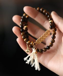 Chinese-Style National Wind Bracelet for Women - Retro Elastic Rope Wristband, Spring Summer Fashion Jewelry