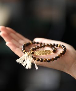 Chinese-Style National Wind Bracelet for Women - Retro Elastic Rope Wristband, Spring Summer Fashion Jewelry