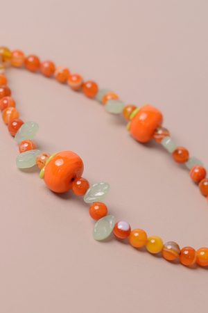 Chinese Style Orange Agate Crystal Phone Chain Pendant - Sweet Natural Glass Strap for Stylish Accessories