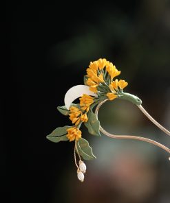 Chinese-Style Osmanthus Hairpin for Updos, Floral U-Shaped Hairpin, Daily Hanfu Headwear, Ancient Tang Style Accessories