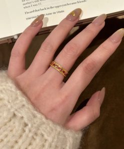 Chinese-Style Palace Ring for Women, Cloisonné Enamel with Colorful Window Flower, National Style Jewelry, 2025 Versatile Design