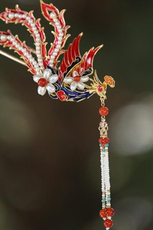 Chinese-Style Phoenix Hairpin 2025 High-End Hanfu Headwear Wedding Hair Accessories for Qipao Updo Women