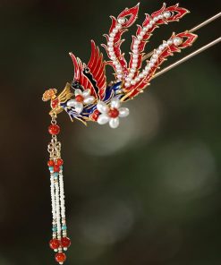 Chinese-Style Phoenix Hairpin 2025 High-End Hanfu Headwear Wedding Hair Accessories for Qipao Updo Women