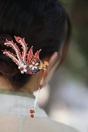 Chinese-Style Phoenix Hairpin 2025 High-End Hanfu Headwear Wedding Hair Accessories for Qipao Updo Women