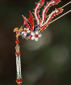 Chinese-Style Phoenix Hairpin for Weddings, High-End Xiuhua Headpiece, Ancient Hanfu Bun Hair Accessory