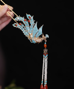 Chinese-Style Phoenix Hairpin for Weddings, High-End Xiuhua Headpiece, Ancient Hanfu Bun Hair Accessory