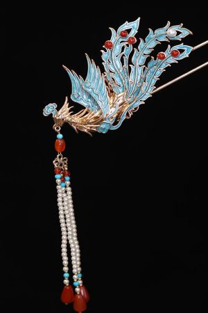 Chinese-Style Phoenix Hairpin for Weddings, High-End Xiuhua Headpiece, Ancient Hanfu Bun Hair Accessory