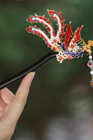 Chinese-Style Phoenix Hairpin for Weddings, High-End Xiuhua Headpiece, Ancient Hanfu Bun Hair Accessory