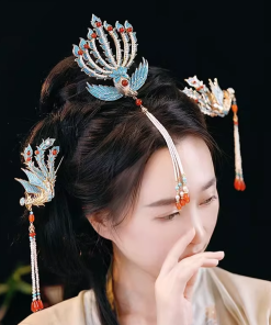 Chinese-Style Phoenix Hairpin for Weddings, High-End Xiuhua Headpiece, Ancient Hanfu Bun Hair Accessory