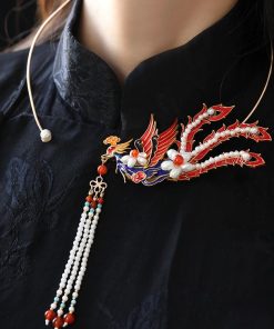 Chinese-Style Phoenix Hairpin for Weddings, High-End Xiuhua Headpiece, Ancient Hanfu Bun Hair Accessory