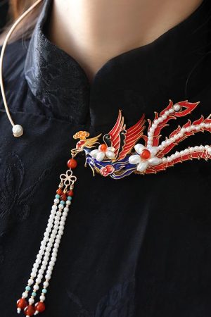 Chinese-Style Phoenix Hairpin for Weddings, High-End Xiuhua Headpiece, Ancient Hanfu Bun Hair Accessory