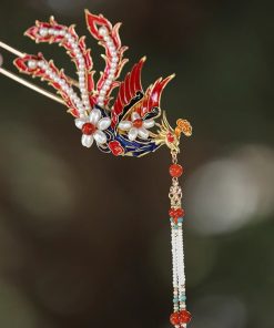 Chinese-Style Phoenix Hairpin for Weddings, High-End Xiuhua Headpiece, Ancient Hanfu Bun Hair Accessory