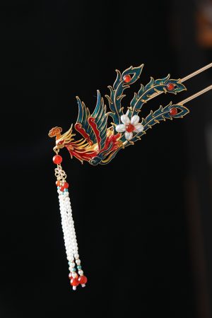 Chinese-Style Phoenix Hairpin for Weddings, High-End Xiuhua Headpiece, Ancient Hanfu Bun Hair Accessory