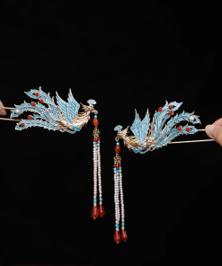 Chinese-Style Phoenix Hairpin for Weddings, High-End Xiuhua Headpiece, Ancient Hanfu Bun Hair Accessory
