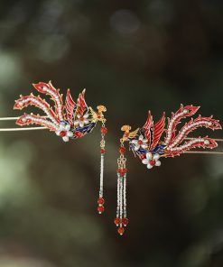 Chinese-Style Phoenix Hairpin for Weddings, High-End Xiuhua Headpiece, Ancient Hanfu Bun Hair Accessory