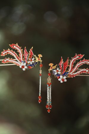 Chinese-Style Phoenix Hairpin for Weddings, High-End Xiuhua Headpiece, Ancient Hanfu Bun Hair Accessory
