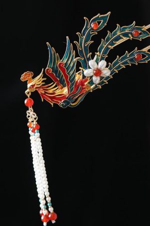 Chinese-Style Phoenix Hairpin for Weddings, High-End Xiuhua Headpiece, Ancient Hanfu Bun Hair Accessory
