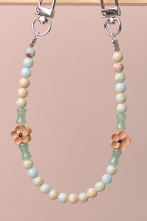 Chinese Style Shoushan Stone Mobile Phone Chain Lanyard with Double Buckle - Short Wrist Pendant for Bags